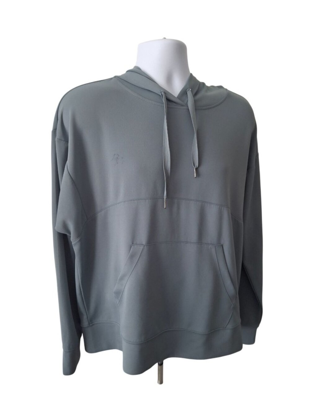 Apana Womens Gray Blue Athleisure Hoodie Pullover Stretch Activewear L